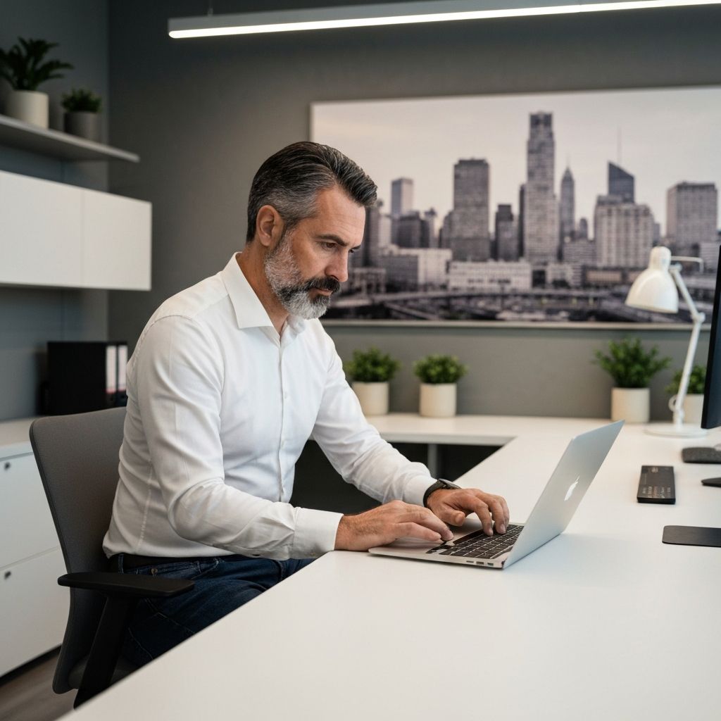 Focused professional man working
